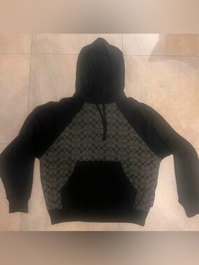 Coach Black Hoodie with Signature C Print